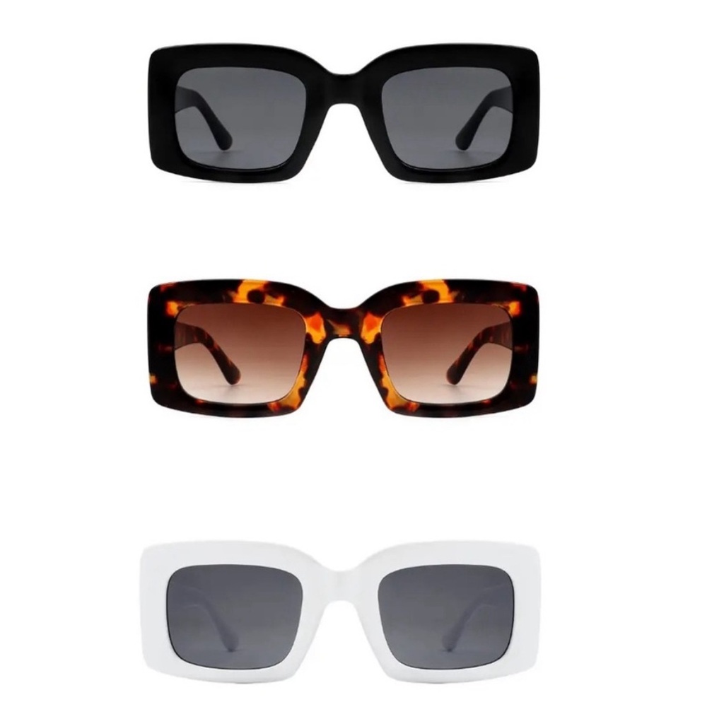3 Pack Mixed Retro Square Vintage Bold Sunglasses - ✨ Bohemian Style